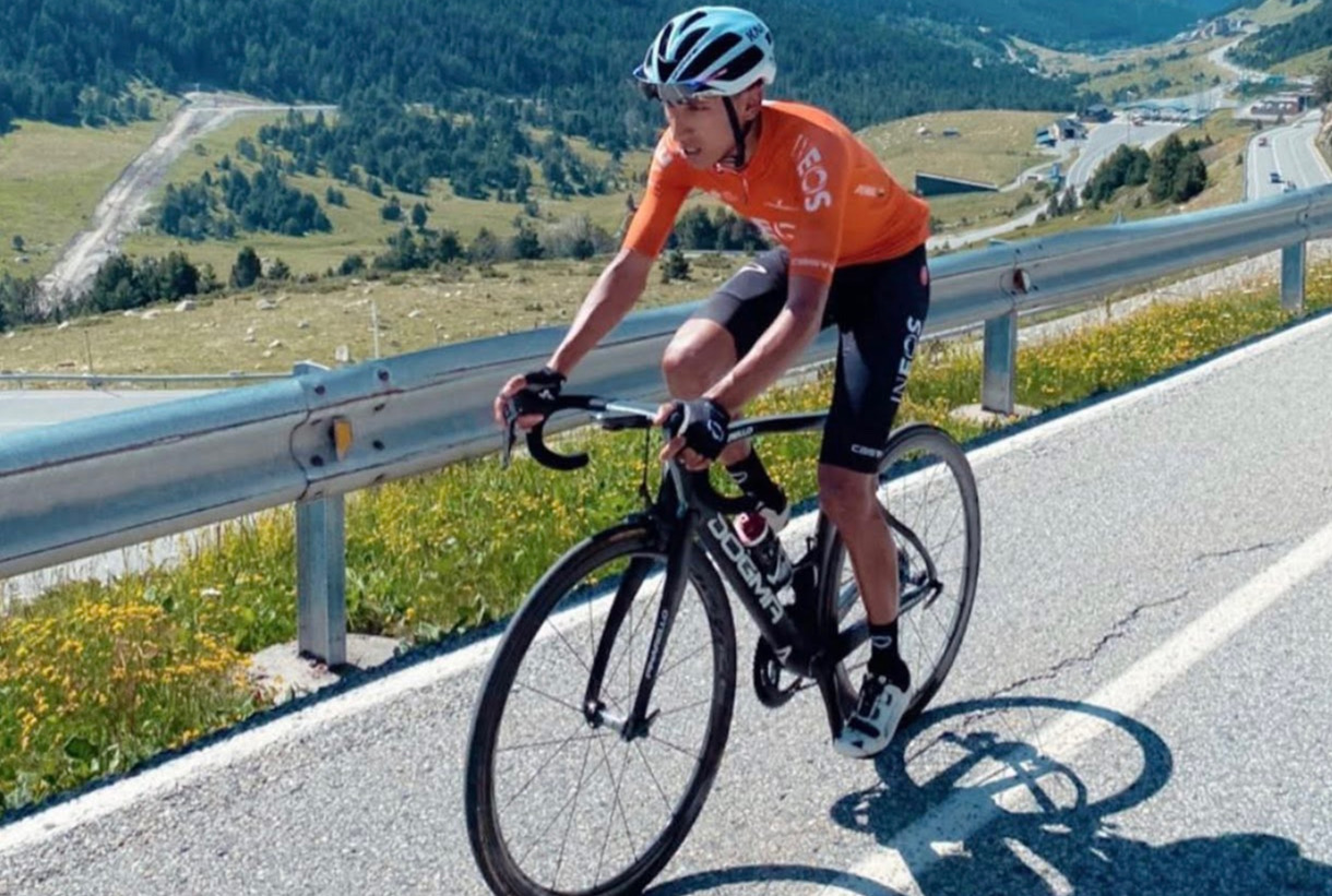 Egan Bernal in allenamento