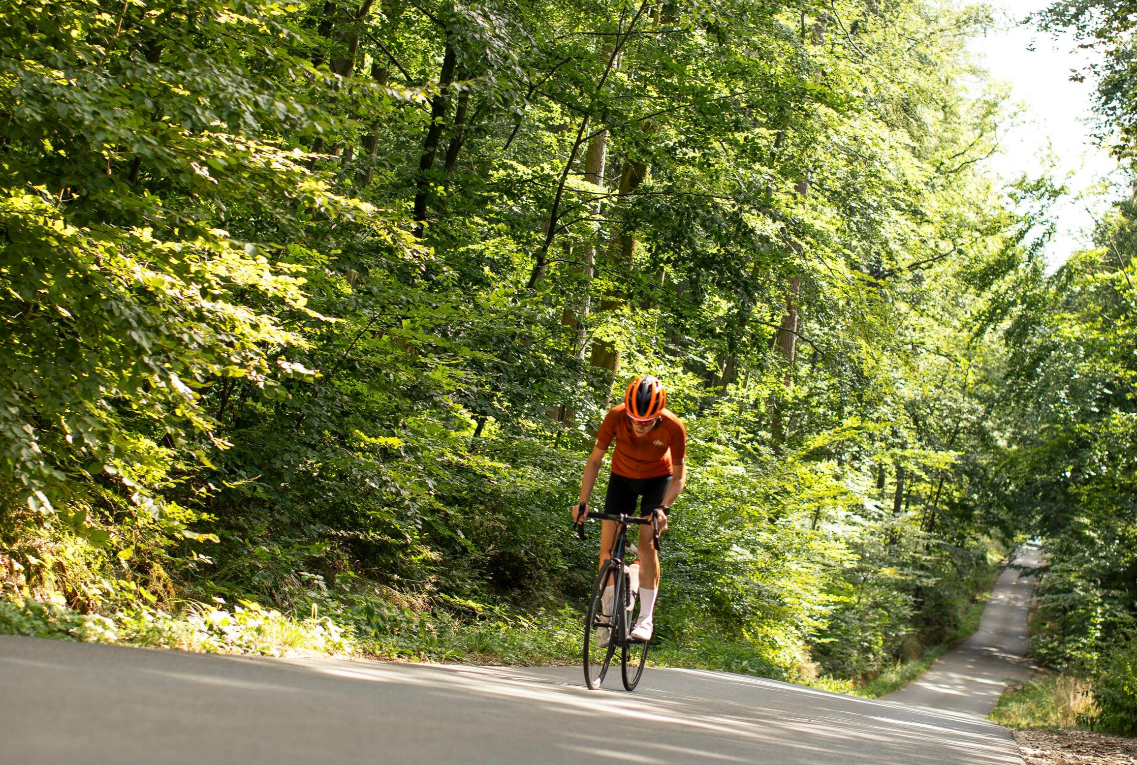 Ciclista amatore in allenamento